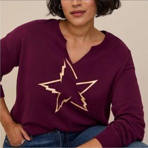 NWT Torrid longsleeve cropped star sweater